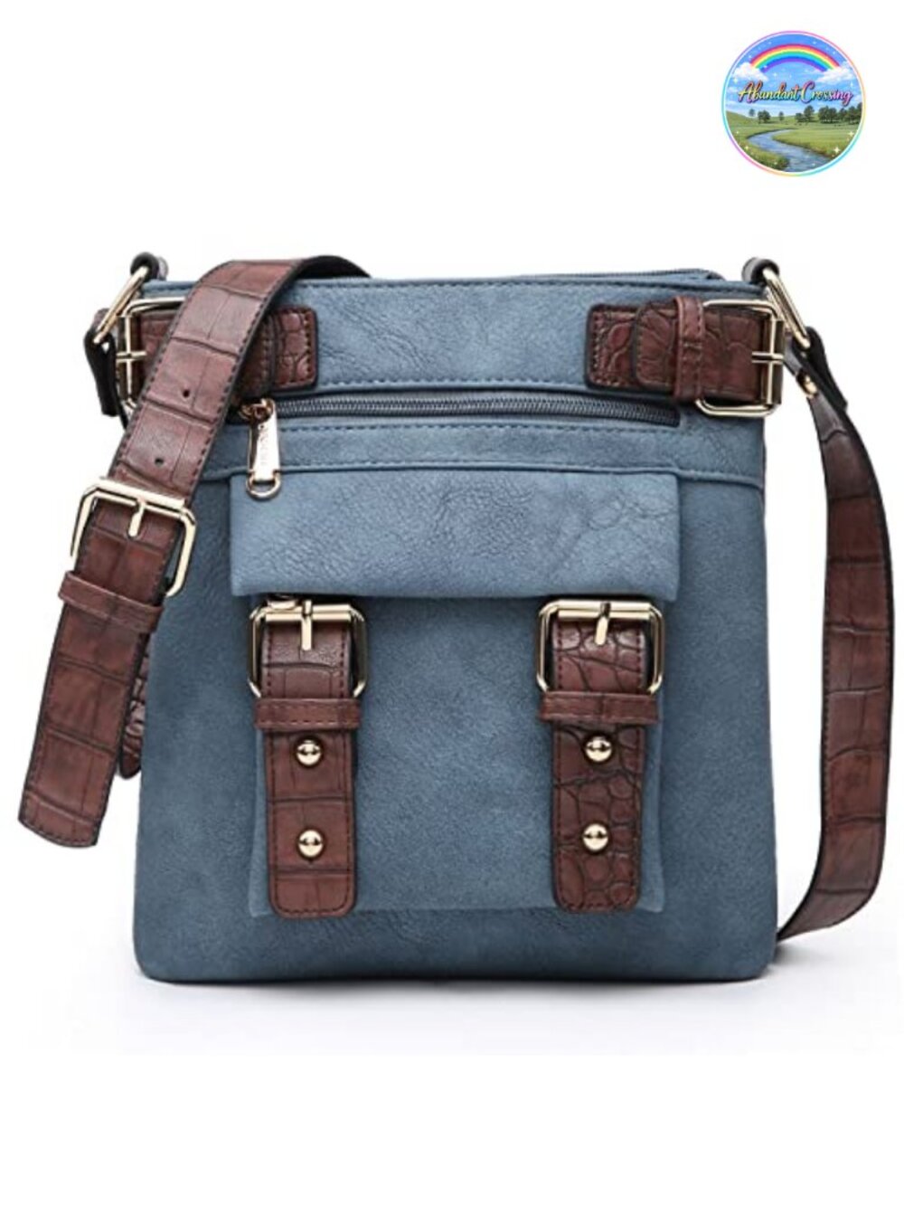 Lightweight Crossbody Bag Vegan Leather Messenger Shoulder Travel Purse